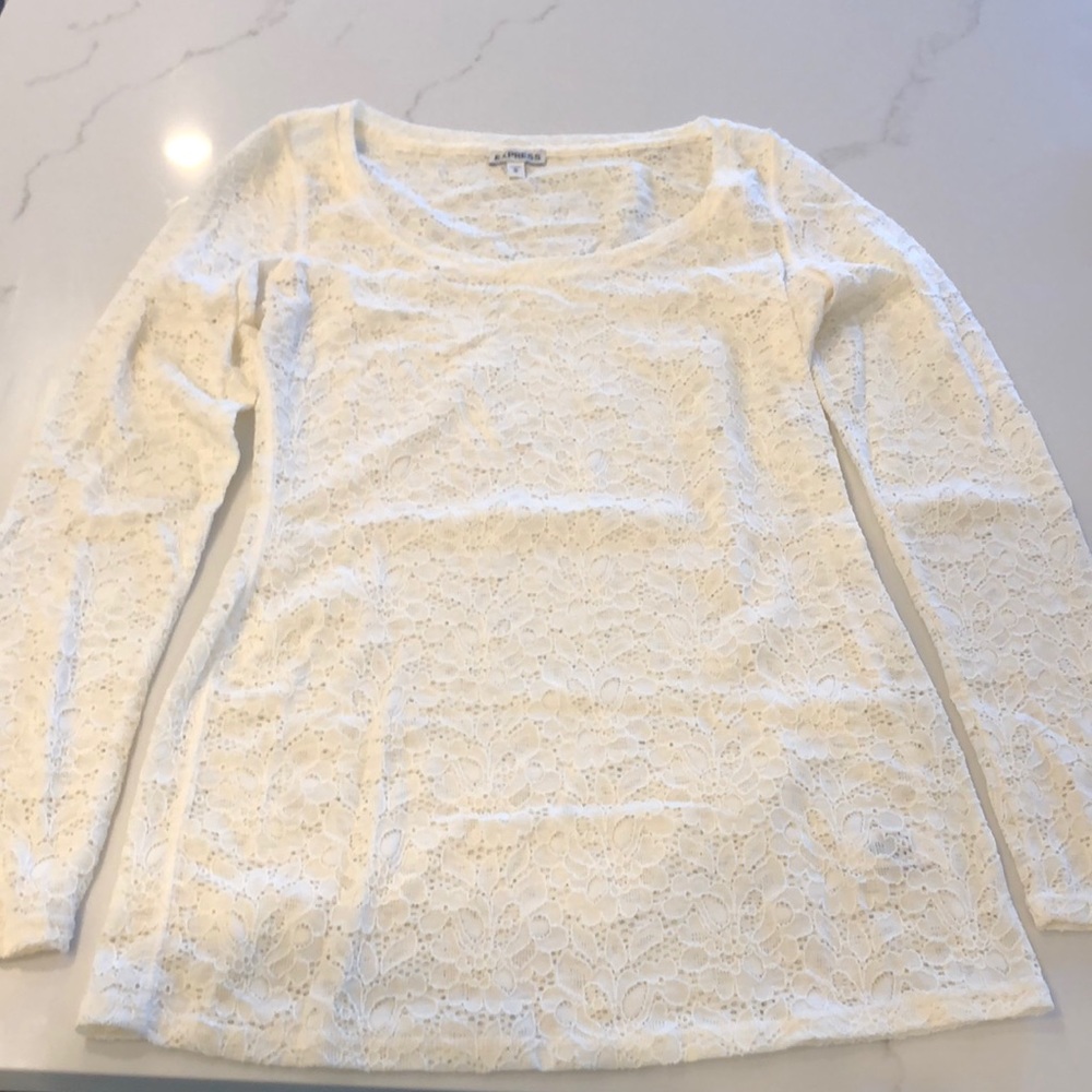 EXPRESS Lace long sleeve shirt